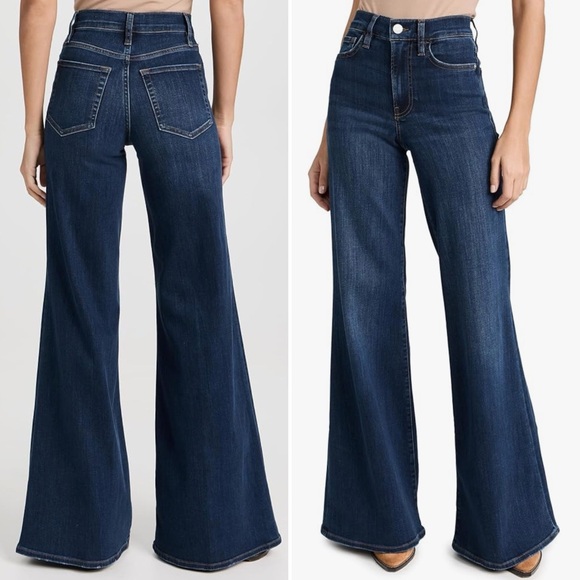 Frame The Palazzo Jeans Long Flare Denim Dark Blue Wash Size 27 - Picture 2 of 8